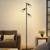 NETTLIFE Lampadaire Vintage Salon Noir Lampe à poser 3 flammes en verre Douille E14 Métal Lampe à poser Orientable 350