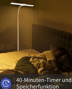 NETTLIFE Lampadaire vintage salon, bois, métal noir, E27, 151cm