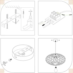 NETTLIFE Lampe à suspension Lampe à suspension noire industrielle - Lampe à suspension Métal Vintage E27 Lampe à suspension Rétro