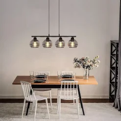 NETTLIFE Lampe à suspension noire rétro E27 métal industriel