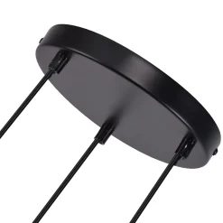 NETTLIFE Lampe à Suspension Pour Table à Manger En Cristal Noir Moderne 3 Flammes E27