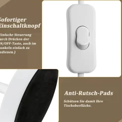 NETTLIFE Lampe de chevet Set de 2 lampes de table Salon - en bois E27 Douille Bedside Lamp Chambre à coucher Blanc