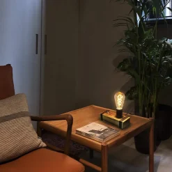 Nettlife Lampe de chevet vintage E27, modèle industriel 20cm, prise intégrée, sans ampoule