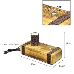 Nettlife Lampe de chevet vintage E27, modèle industriel 20cm, prise intégrée, sans ampoule