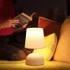 NETTLIFE Lampe de chevet avec câble lampe de table en tissu blanc lit de chambre moderne avec câble sans ampoule