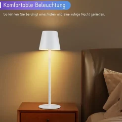 Nettlife Lampe de chevet LED RGB, 2600mAh, rechargeable, tactile, dimmable, blanc, USB