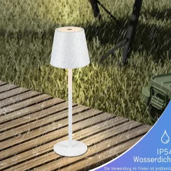 Nettlife Lampe de chevet LED RGB, 2600mAh, rechargeable, tactile, dimmable, blanc, USB