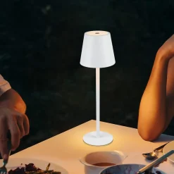 Nettlife Lampe de chevet LED RGB, 2600mAh, rechargeable, tactile, dimmable, blanc, USB