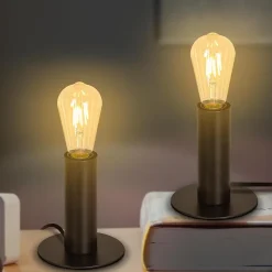 NETTLIFE lampe de chevet lampe de table vintage E27 noir MAX.40W rétro industriel