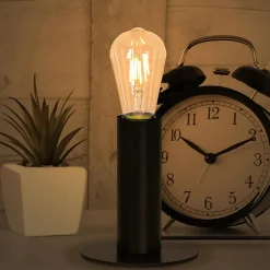 NETTLIFE lampe de chevet lampe de table vintage E27 noir MAX.40W rétro industriel