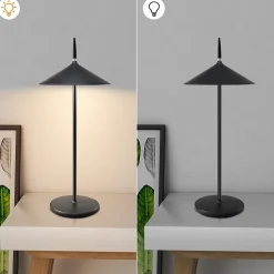 Nettlife lampe de chevet sans fil, lot de 2, tactile, led noire, dimmable, 1800 mha, rechargeable par usb, led ip44