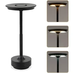 Nettlife lampe de chevet sans fil à led, rechargeable par usb, tactile, à intensité variable, noire