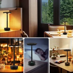 Nettlife lampe de chevet sans fil à led, rechargeable par usb, tactile, à intensité variable, noire