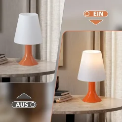NETTLIFE Lampe de chevet lampe de table de salon avec câble - lampe de table lot de 2 petites lampes E14 orange moderne
