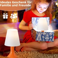 NETTLIFE Lampe de chevet lampe de table de salon avec câble - lampe de table lot de 2 petites lampes E14 orange moderne