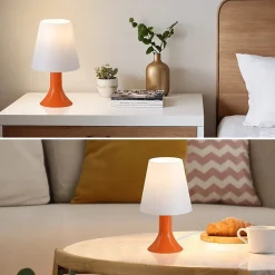 NETTLIFE Lampe de chevet lampe de table de salon avec câble - lampe de table lot de 2 petites lampes E14 orange moderne