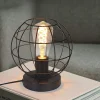 Nettlife Lampe de chevet vintage noir E27, métal industriel, max. 40W, sans ampoule