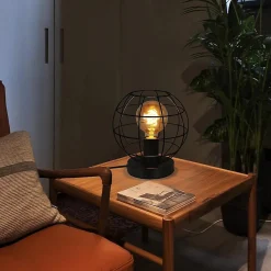 Nettlife Lampe de chevet vintage noir E27, métal industriel, max. 40W, sans ampoule