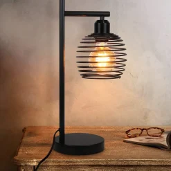 Nettlife Lampe de chevet vintage E27, noir, métal industriel, max. 40W, sans ampoule