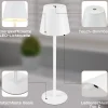 Nettlife Lampe de chevet sans fil, LED 2600mAh, lampe de table extérieur rechargeable, tactile, blanche, avec prise USB