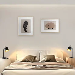 NETTLIFE Lampe de Chevet Vintage Câble E27 Noir Or Lampe de Bureau Lampe de Lecture Pivotante