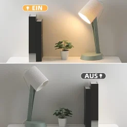 NETTLIFE Lampe de chevet lampe de table de salon avec câble lot de 2 petites lampes 37,4 cm vert E14 lampes de table modernes