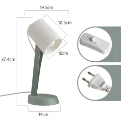 NETTLIFE Lampe de chevet lampe de table de salon avec câble lot de 2 petites lampes 37,4 cm vert E14 lampes de table modernes