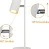 NETTLIFE lampe de chevet chambre lampe de table blanc pivotant 350 GU10 métal bureau