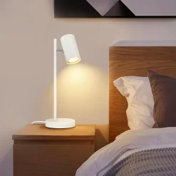 NETTLIFE lampe de chevet chambre lampe de table blanc pivotant 350 GU10 métal bureau