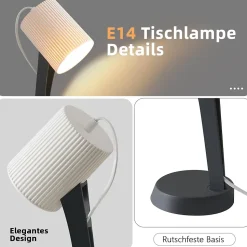 NETTLIFE Lampe de chevet, lampe de table de salon avec câble - lot de 2 petites lampes de table E14 modernes