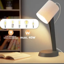 NETTLIFE Lampe de chevet, lampe de table de salon avec câble - lot de 2 petites lampes de table E14 modernes