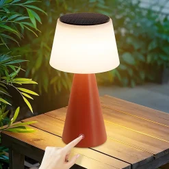 Nettlife lampe de table à batterie solaire lampe de chevet led sans fil 3600mha rechargeable tactile dimmable lampe rouge