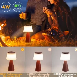 Nettlife lampe de table à piles, lampe de chevet led - 3600mha sans fil, lampe tactile à intensité variable avec batterie