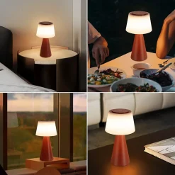 Nettlife lampe de table à piles, lampe de chevet led - 3600mha sans fil, lampe tactile à intensité variable avec batterie