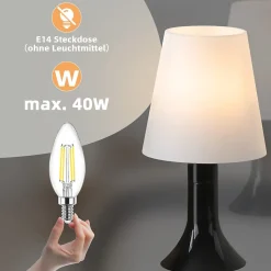 NETTLIFE Lampe de table de salon lampe de chevet avec câble lot de 2 petites lampes E14 lampes de table modernes