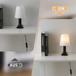 NETTLIFE Lampe de table de salon lampe de chevet avec câble lot de 2 petites lampes E14 lampes de table modernes