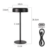Nettlife lampe de table led solaire sans fil rechargeable tactile à intensité variable noire 3 600 mha avec batterie usb