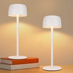 Nettlife lampe de table led sans fil, lampe de chevet à réglage continu avec batterie