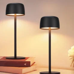 Nettlife lampe de table led sans fil, lampe de chevet à réglage continu avec batterie