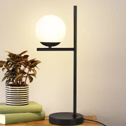 NETTLIFE lampe de Table salon lampe de chevet E27 noir moderne verre Design Vintage rétro industriel lampe de Table avec 1.5M