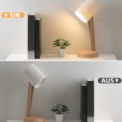 NETTLIFE Lampe de table salon lampe de chevet avec câble 37,4 cm lot de 2 petites lampes E14 lampes de table marron moderne