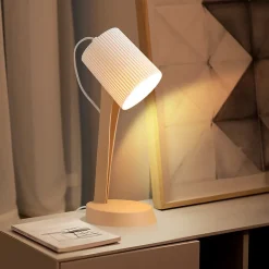 NETTLIFE Lampe de table salon lampe de chevet avec câble 37,4 cm lot de 2 petites lampes E14 lampes de table marron moderne