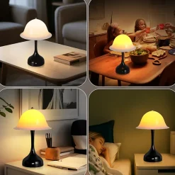 Nettlife Lampe de Table Sans Fil - Lampe Chevet LED Noire Tactile Dimmable, Rechargeable USB, Moderne pour Salon Chambre