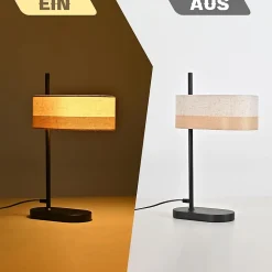 Nettlife Lampe de Table Vintage Salon - Lampe de Chevet Noire en Tissu E14 avec Câble, Lampe de Bureau Rustique (Sans Ampoule)