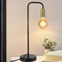 NETTLIFE lampe de table Vintage lampe de chevet salon - noir or industriel E27 lampe de table enfants dans chambre veilleuse