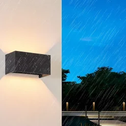 NETTLIFE Lampe Murale LED Noire IP65, Lumière Blanche Chaude Réglable G9, Applique Intérieure Extérieur pour Salon