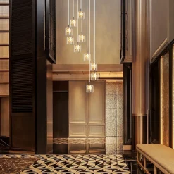 NETTLIFE Lampe Suspendue Pour Salle à Manger En Verre G9 Cristal Moderne à Hauteur Réglable