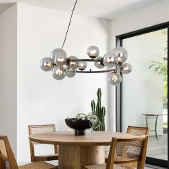 NETTLIFE Lampe suspendue table à manger lampe suspendue salon - lampe suspendue 14 ampoules G9