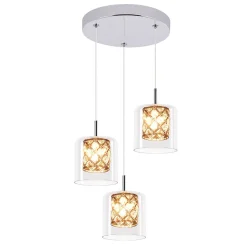 NETTLIFE Lampe Suspendue Pour Salle à Manger En Verre G9 Cristal Moderne à Hauteur Réglable