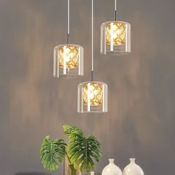 NETTLIFE Lampe Suspendue Pour Salle à Manger En Verre G9 Cristal Moderne à Hauteur Réglable